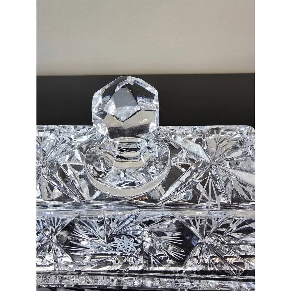 Crystal Butter Dish Diamond Cut Style